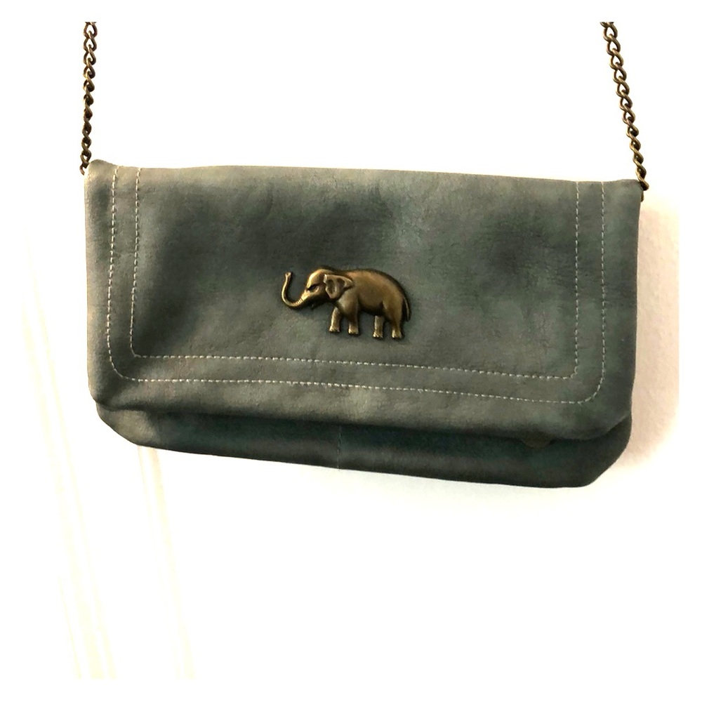 Teal faux leather crossbody